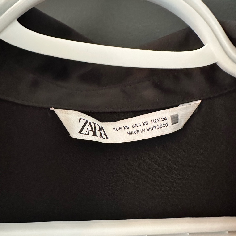 Zara Black Satin Blouse - Picture 3 of 6